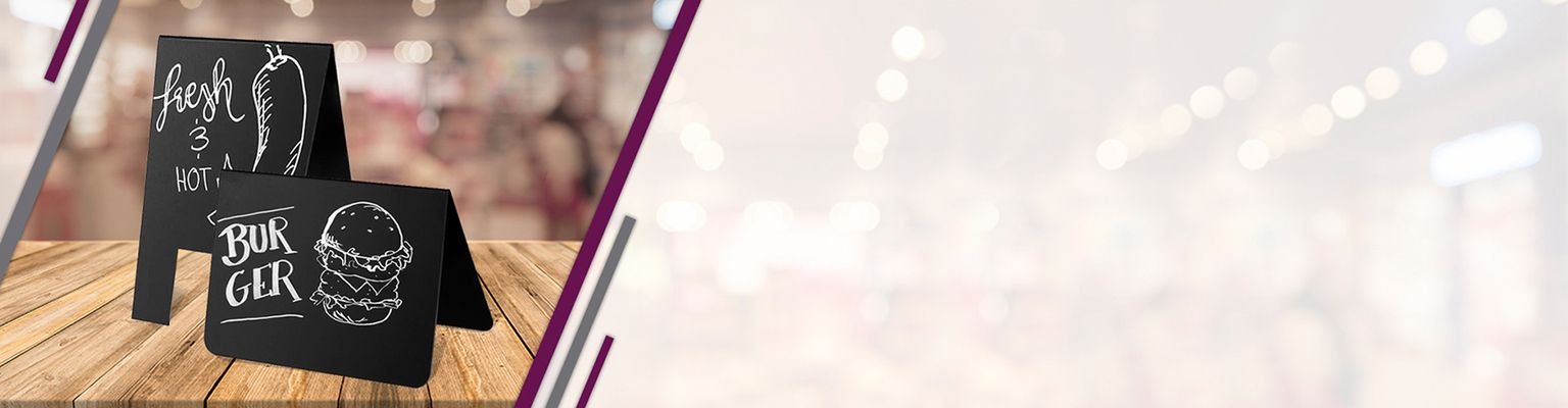 Textbanner Tischkreidetafeln