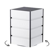 Drehbarer FlexiSlot® Lamellenwand Tischtower „York“ Black Edges