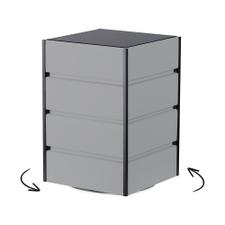 Drehbarer FlexiSlot® Lamellenwand Tischtower „York“ Black Edges