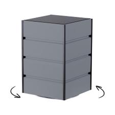 Drehbarer FlexiSlot® Lamellenwand Tischtower „York“ Black Edges