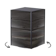 Drehbarer FlexiSlot® Lamellenwand Tischtower „York“ Black Edges