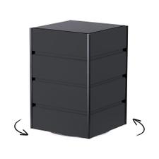 Drehbarer FlexiSlot® Lamellenwand Tischtower „York“ Black Edges