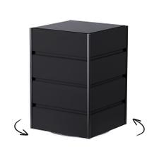 Drehbarer FlexiSlot® Lamellenwand Tischtower „York“ Black Edges