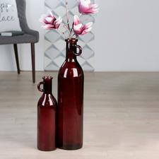 Flaschenvase - Bodenvase aus recyceltem Glas - Handarbeit