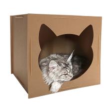 Katzenhaus aus Naturkarton