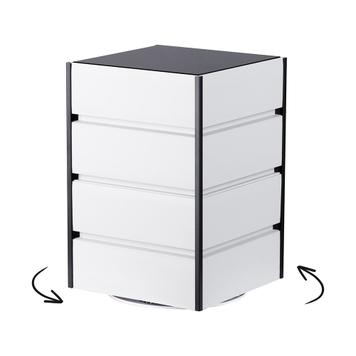 Drehbarer FlexiSlot® Lamellenwand Tischtower „York“ Black Edges