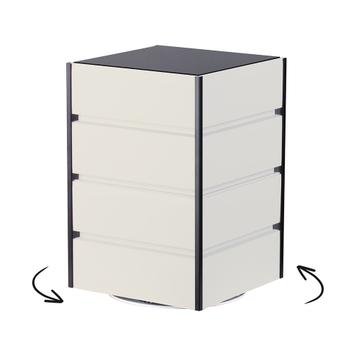 Drehbarer FlexiSlot® Lamellenwand Tischtower „York“ Black Edges