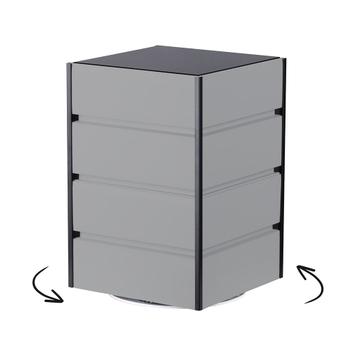 Drehbarer FlexiSlot® Lamellenwand Tischtower „York“ Black Edges