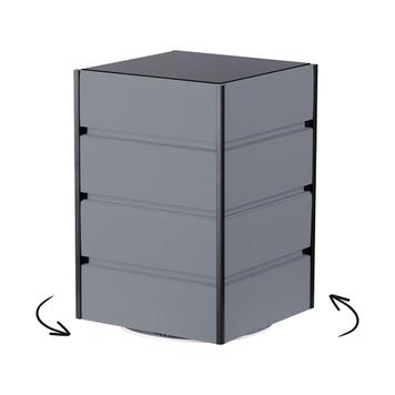 Drehbarer FlexiSlot® Lamellenwand Tischtower „York“ Black Edges