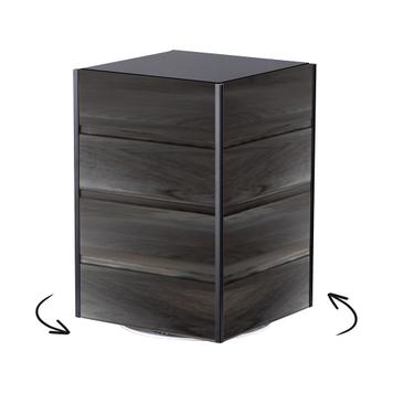 Drehbarer FlexiSlot® Lamellenwand Tischtower „York“ Black Edges