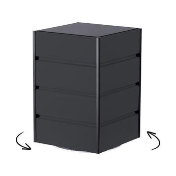 Drehbarer FlexiSlot® Lamellenwand Tischtower „York“ Black Edges