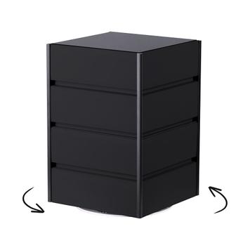 Drehbarer FlexiSlot® Lamellenwand Tischtower „York“ Black Edges