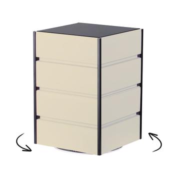 Drehbarer FlexiSlot® Lamellenwand Tischtower „York“ Black Edges