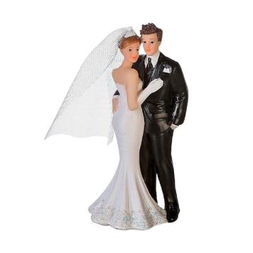 Hochzeitsfigur Arm in Arm - Dekofigur Brautpaar - Tortenfigur