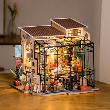 3D-Holzpuzzle Emilys Blumenladen mit LED-Beleuchtung