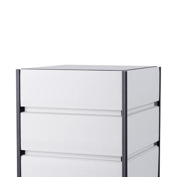 Drehbarer FlexiSlot® Lamellenwand Tischtower „York“ Black Edges