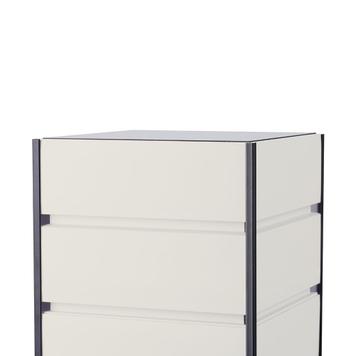 Drehbarer FlexiSlot® Lamellenwand Tischtower „York“ Black Edges
