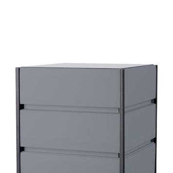 Drehbarer FlexiSlot® Lamellenwand Tischtower „York“ Black Edges