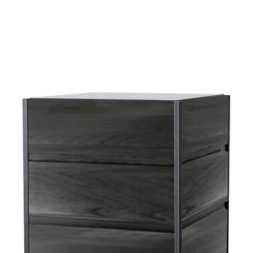 Drehbarer FlexiSlot® Lamellenwand Tischtower „York“ Black Edges