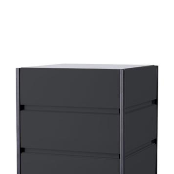 Drehbarer FlexiSlot® Lamellenwand Tischtower „York“ Black Edges