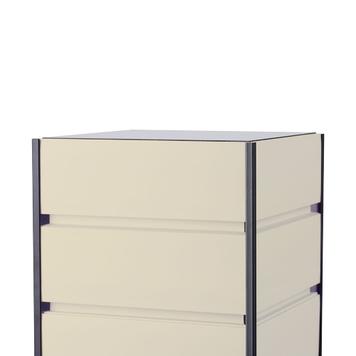 Drehbarer FlexiSlot® Lamellenwand Tischtower „York“ Black Edges