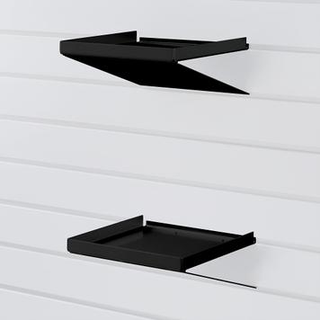 FlexiSlot® Lamellenwand Ablage „Heavy-Steel” Black