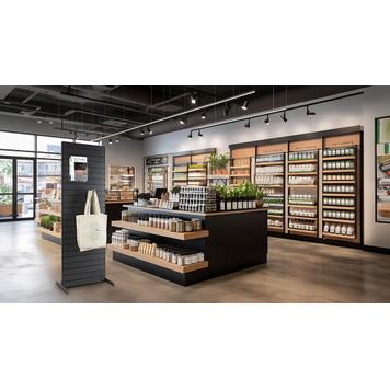FlexiSlot® Lamellenwand-Display „Construct-Straight” Black Frame