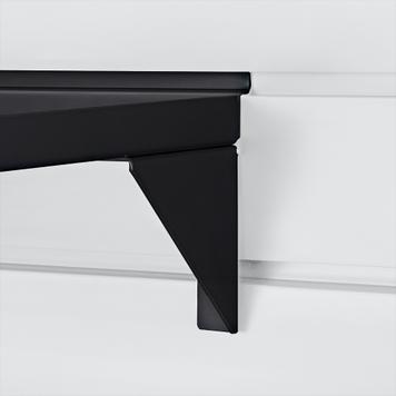 FlexiSlot® Lamellenwand Ablage aus Stahl Black