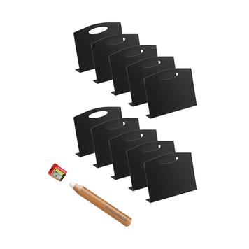 Vorteilspack 10x Tischkreidetafel „L-Form mit Aussparung“ + 1 Kreidemarker