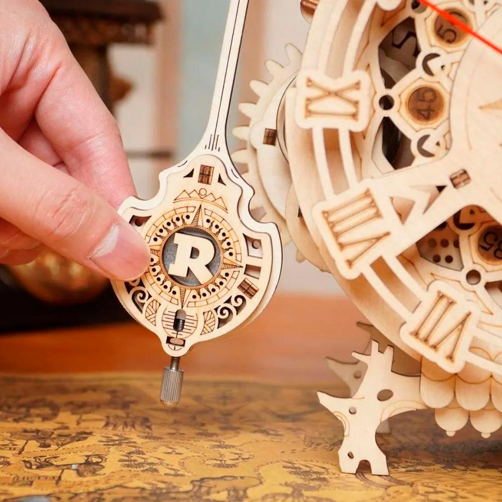 3D-Holzpuzzle Eule Uhr Bausatz 161-teilig