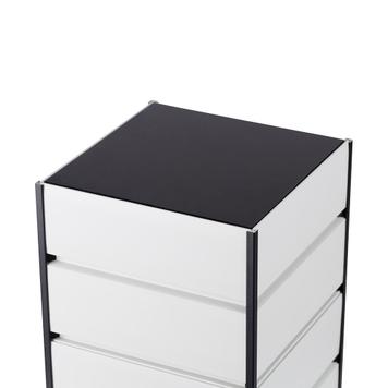 Drehbarer FlexiSlot® Lamellenwand Tischtower „York“ Black Edges