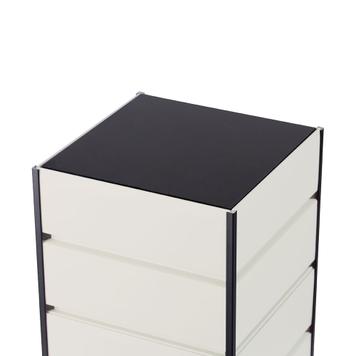 Drehbarer FlexiSlot® Lamellenwand Tischtower „York“ Black Edges