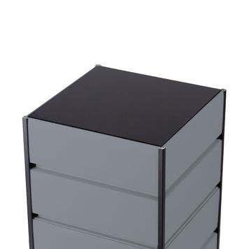 Drehbarer FlexiSlot® Lamellenwand Tischtower „York“ Black Edges