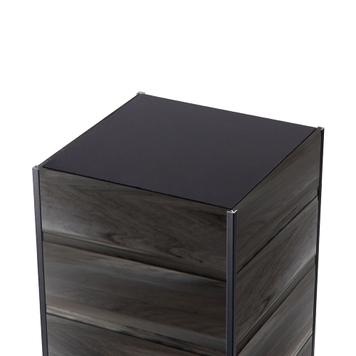Drehbarer FlexiSlot® Lamellenwand Tischtower „York“ Black Edges