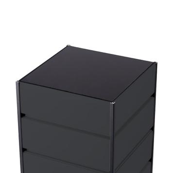 Drehbarer FlexiSlot® Lamellenwand Tischtower „York“ Black Edges