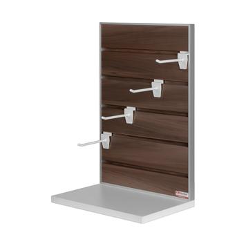 FlexiSlot® Lamellenwand Tischdisplay mit Einzelhaken