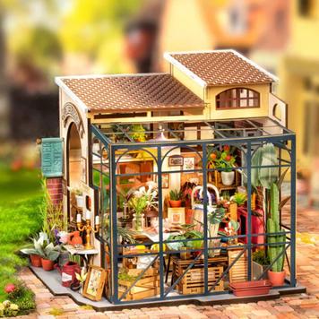 3D-Holzpuzzle Emilys Blumenladen mit LED-Beleuchtung