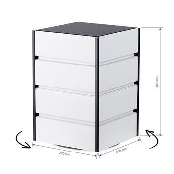 Drehbarer FlexiSlot® Lamellenwand Tischtower „York“ Black Edges