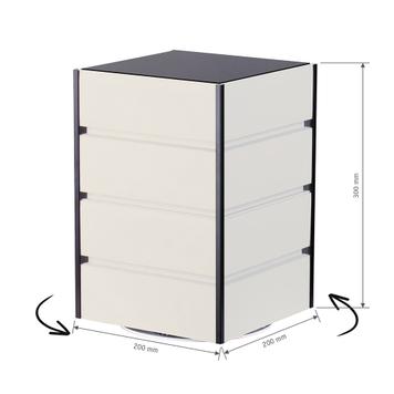 Drehbarer FlexiSlot® Lamellenwand Tischtower „York“ Black Edges