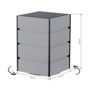 Drehbarer FlexiSlot® Lamellenwand Tischtower „York“ Black Edges
