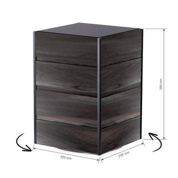 Drehbarer FlexiSlot® Lamellenwand Tischtower „York“ Black Edges