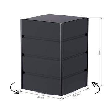Drehbarer FlexiSlot® Lamellenwand Tischtower „York“ Black Edges