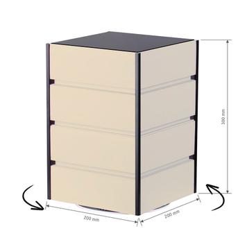 Drehbarer FlexiSlot® Lamellenwand Tischtower „York“ Black Edges