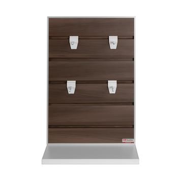 FlexiSlot® Lamellenwand Tischdisplay mit Einzelhaken