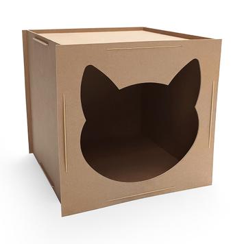 Katzenhaus aus Naturkarton