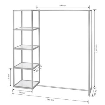 Konfektionsständer „Construct“ mit Regal
