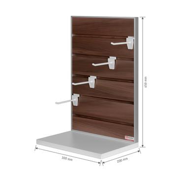 FlexiSlot® Lamellenwand Tischdisplay mit Einzelhaken