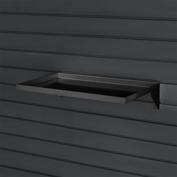 FlexiSlot® Lamellenwand Ablage aus Stahl Black