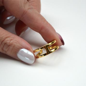 Doppelring mit Steg Gold, verstellbar