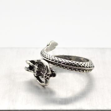 Vintage Drachen Ring Silber 20 mm, verstellbar